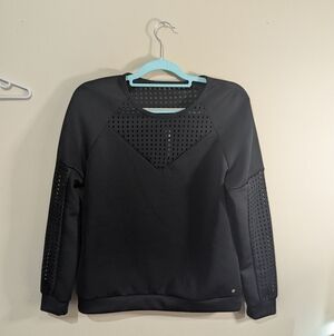 Fabletics Women's Tilly Neoprene Dreams Black Activewear Crewneck Size Medium